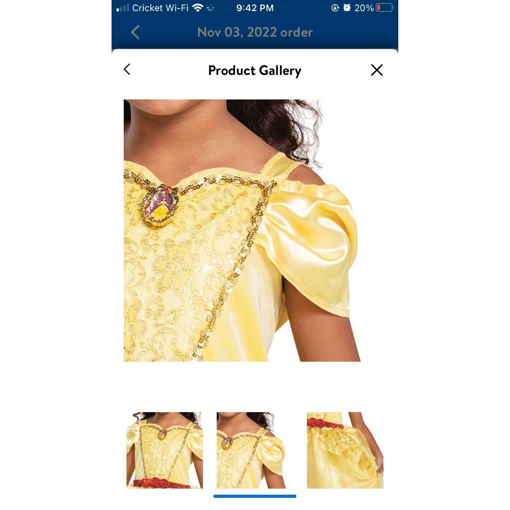 Disney Princess Belle Beauty and the Beast girls Halloween Costume size 3T/4T - Picture 3 of 8